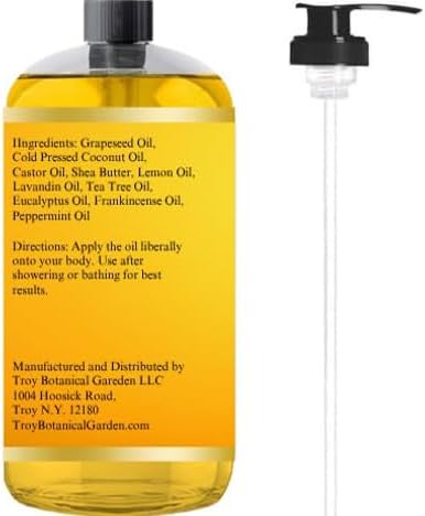 Essentially KateS Coconut + Castor Massage Oil 8 Fl Oz - Multi-Purpose Moisturizer - Infused with 100% Pure Essential Oils - Skin Care, Body Massage, Hair Care, & Nail Care