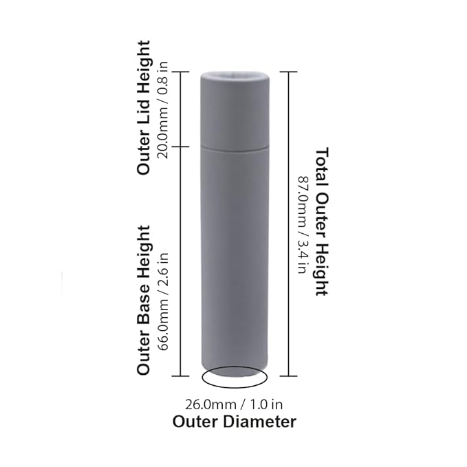 GreenWay 0.5oz / 15g Kraft Paperboard Lip Balm Tubes with Lids - 12 Pack Lip Gloss Tubes Refillable DIY Cosmetic Containers – Oval Shaped Lip Balm Containers Empty Holder Tubes - White