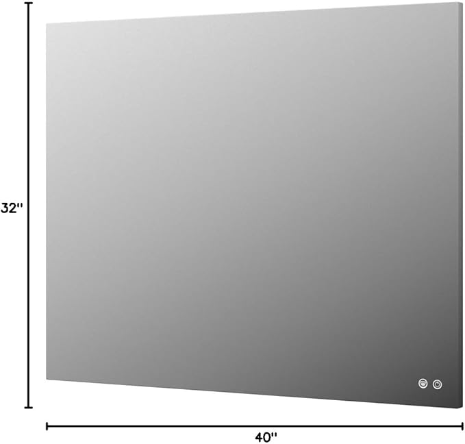 TETOTE 40 x 32 LED Backlit Bathroom Mirror with Light,3Color White/Warm/Natural,Anti-Fog Lighted Mirror,Dimmable,Vanity Mirror,Wall Mounted