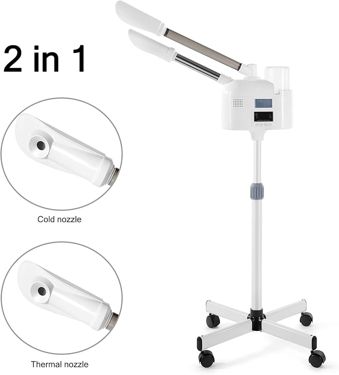 Professional 2 in 1 Facial Steamer Upgrade Esthetician Steamer with hot & Cold Nozzle Beauty Salon Spa