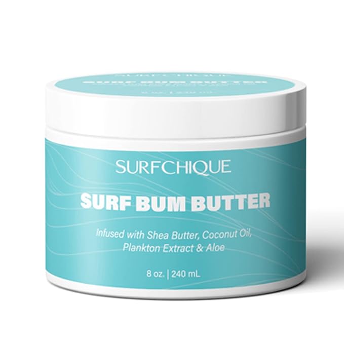 Surf Bum Whipped Moisturizing Body Butter with Light Tropical Scent of Coconut, Vanilla, Mango, & Papaya (8 oz)