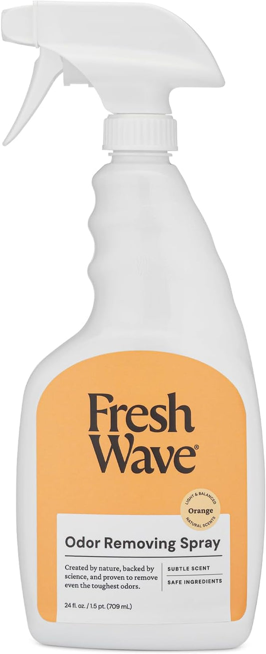 Fresh Wave Orange Scent Odor Eliminator Spray & Air Freshener, 24 fl oz. | Odor Absorber for Home, Furniture, Fabrics & Trash | Safer Odor Relief