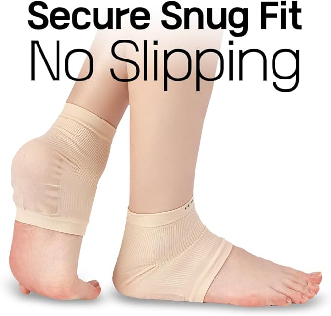 Moisturizing Heel Socks for Cracked Heels 2 Pairs (4 Socks) – Sillicon Gel Heel Socks for Dry Feet, Overnight Foot Care