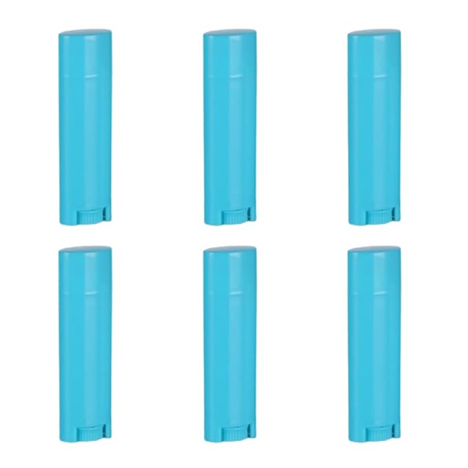 5ml 100Pcs Empty Oval Deodorant Lip balm Tubes Containers Twist-up Refillable Containers for Lipstick,Chapstick,Homemade Lip balm,DIY Deodorants(Sky Blue)