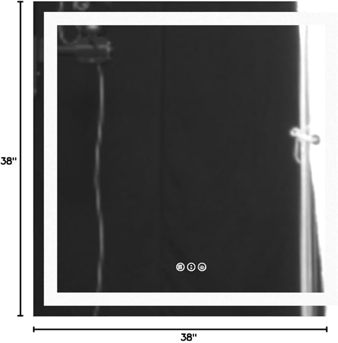Amorho LED Bathroom Mirror 38'' X38'' with Front and Backlit, Stepless Dimmable Wall Mirrors with Anti-Fog, Shatter-Proof, Memory, 3 Colors, Double LED Vanity Mirror
