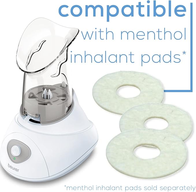 Beurer SI30 Steam Inhaler for Sinus Congestion & Allergies, Drug-Free, Quick 3-5 Minute Setup, Ultra-Quiet, Face Steamer with Variable Steam Control, Universal Mask