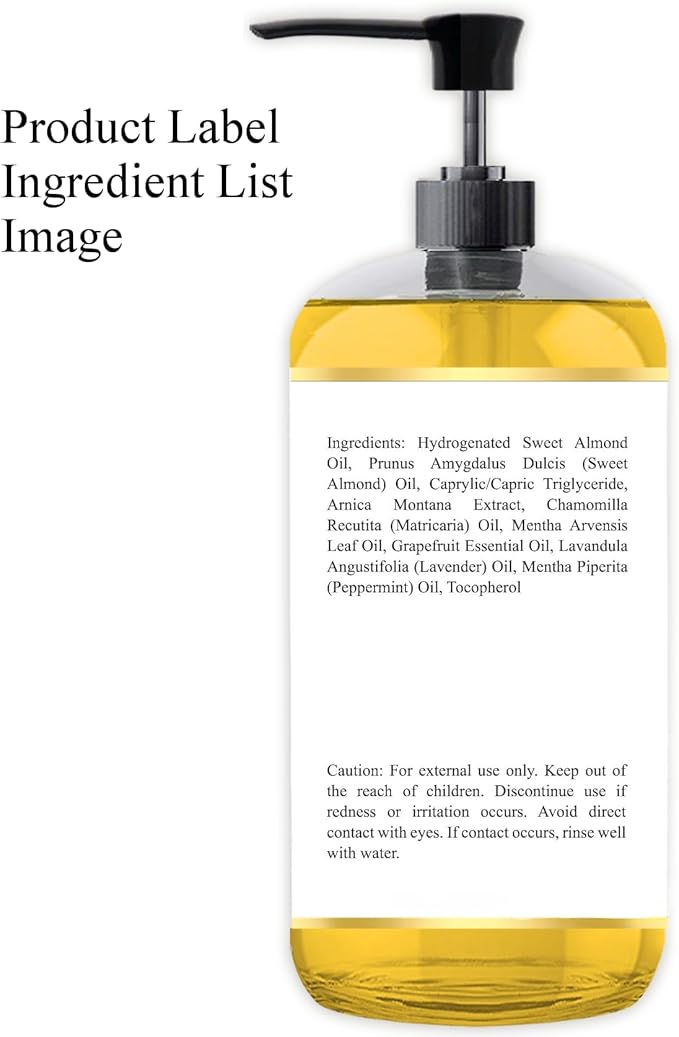 Essentially KateS Sore Muscle Massage Oil 8 Fl Oz - Arnica Extract and Peppermint - Soothe Sore and Tired Muscle and Joints