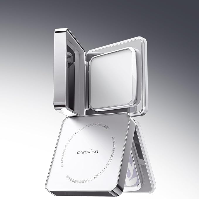 2.0 Black Magnet Soft Focus Powder, Waterproof Translucent Pressed Setting Powder, 24H Longlasting Talc-Free Face Powder, Oil Control Compact Makeup,03 Translucent For Sensitive Skin, 0.28Oz