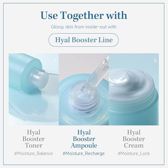 NACIFIC Hyal Booster Hydrating Set Toner 150ml 5.07fl.oz, Ampoule 50ml 1.69fl.oz, Cream 50ml 1.69fl.oz Hyaluronic Acid hydration and calming, ph5.5, Sensitive Skin