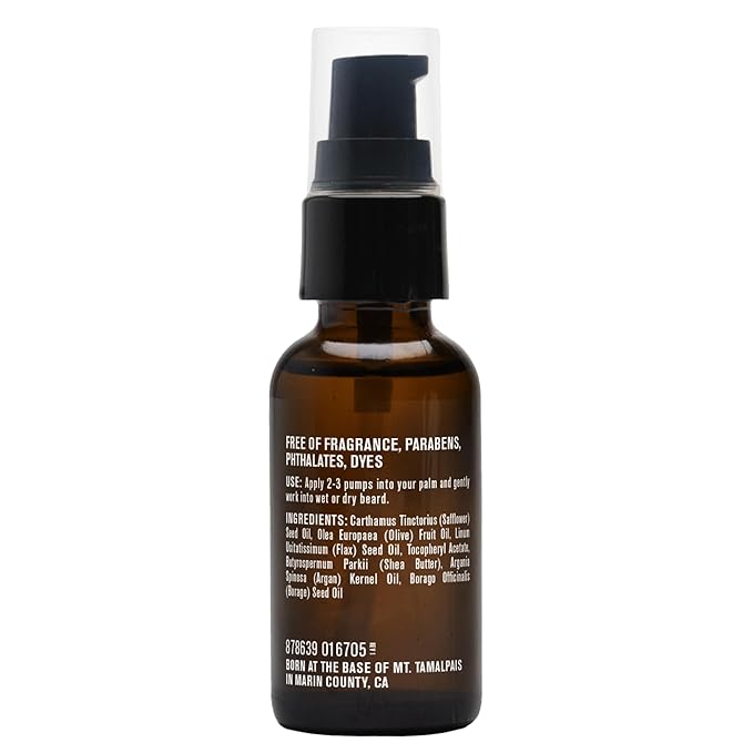 Every Man Jack Unscented Beard Oil for Men - Fragrance Free for Sensitive Skin - Naturally Moisturizes and Softens Beard w/Shea Butter & Argan Oil - 1 fl oz (2 pack)