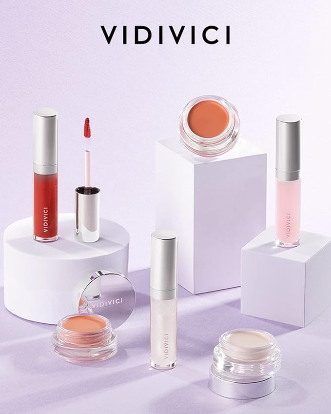 VIDIVICI Millennial Lip Oil #02 Illumination - Non-Sticky Dewy Gloss for Moisturized & Voluminous Lips - Illuminating Transparent Lavender-Blue Glitter Lip Makeup, 0.12 fl.oz.