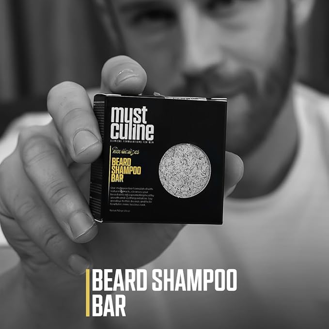 Beard Shampoo Bar, 1 Package, Unscented, Supports Beard Growth and Nourishment,Mustache Roots, for Men