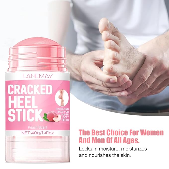 60% Urea Hydrating and Anti-Cracking Foot Cream, Foot Therapy Balm, Moisturising and Relieves Cracking and Dryness Foot Cream, Dry Cracked Heels and Feet Women Men (Peach, 1.4 Ounce)