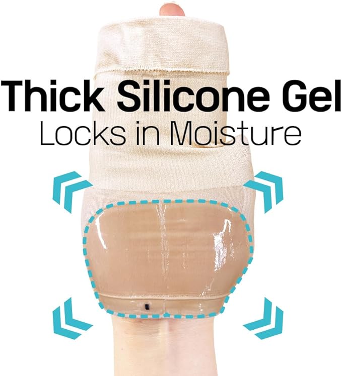 Moisturizing Heel Socks for Cracked Heels 2 Pairs (4 Socks) – Sillicon Gel Heel Socks for Dry Feet, Overnight Foot Care