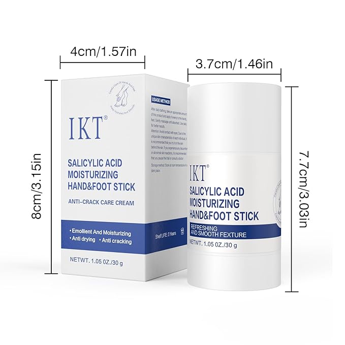 Foot Cream Stick for Dry Cracked Heels,Moisturizing Balm with Salicylic Acid & Olive Oil,Roll-On Repair Treatment for Rough Feet, Hands & Elbows,No Mess Foot Lotion Alternative,1.05 oz,1 pack