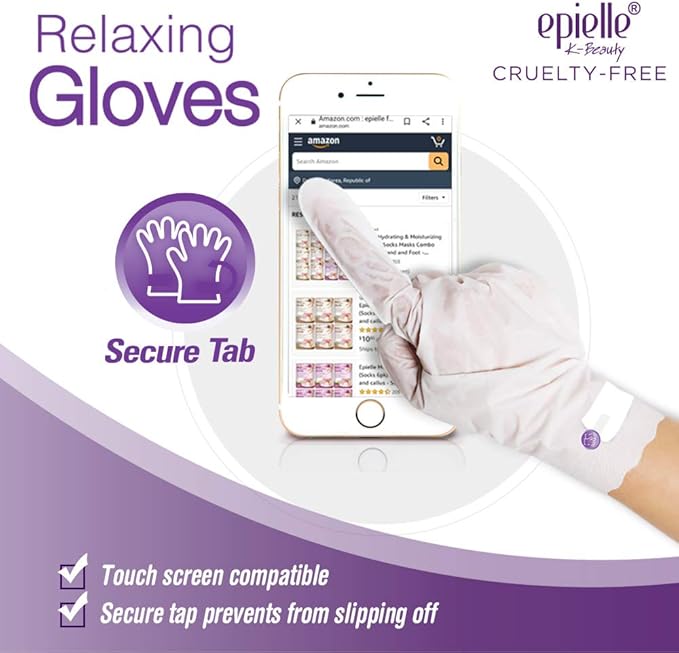 Epielle Relaxing Hand Masks 6 Pairs, Deep Moisturizing Gloves for Dry, Cracked Hands, Relax and Restore with Melatonin & Lavender Extract, Spa & Self Care Gifts for Women, Korean Skin Care