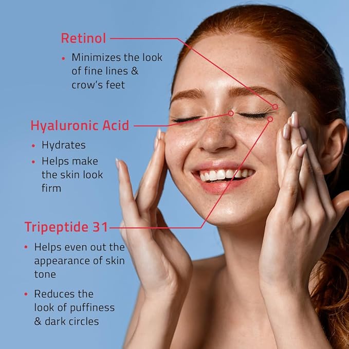 YEOUTH Retinol Eye Cream with Hyaluronic Acid, Hydrating Under Eye Cream for a Refreshed Appearance, Retinol Cream for Face, Eye Care 2oz