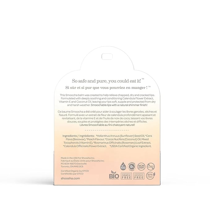 ORGANIC SMOOCHA ORGANIC LIP BALM Peach