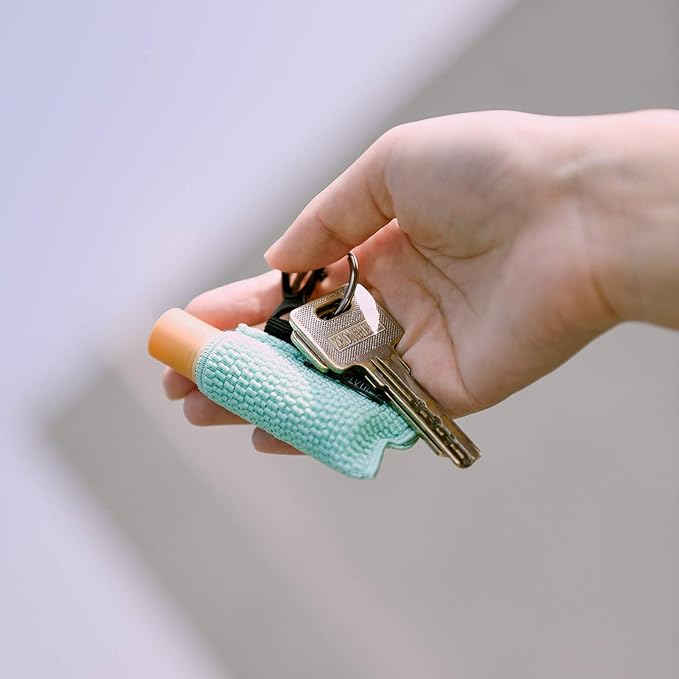 Beautyflier Cute Elastic Lip Balm Holder Keychain, Lipstick Sleeve Chapstick Sleeve Holder for Burts Bees Chapstick