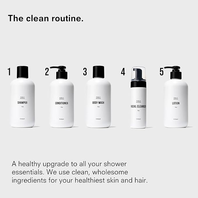 Public Goods Body Wash for Men and Women | Natural Soap for Bath & Shower | Body Scrub Made with Organic Essential Oils | Sulfate & Paraben Free | Vegan Friendly | 34 Fl Oz Refill