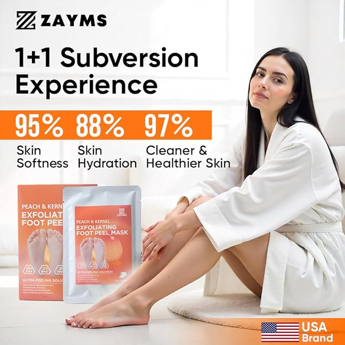 Foot Peeling Mask 5 Pack - Exfoliating Mask for Baby Soft Feet, Removes Dead Skin & Calluses, Repairs Cracked Heels, Natural Peel for Smooth, Soft Feet