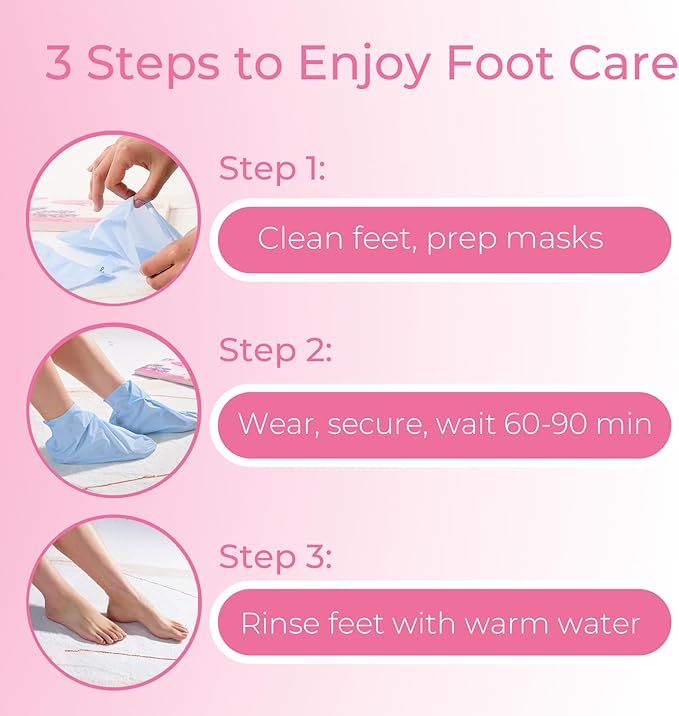 Foot Peeling Mask, 4 Pairs Foot Peel Mask for Dry Cracked Feet, Dead Skin Callus Removal, Repair Soft Feet