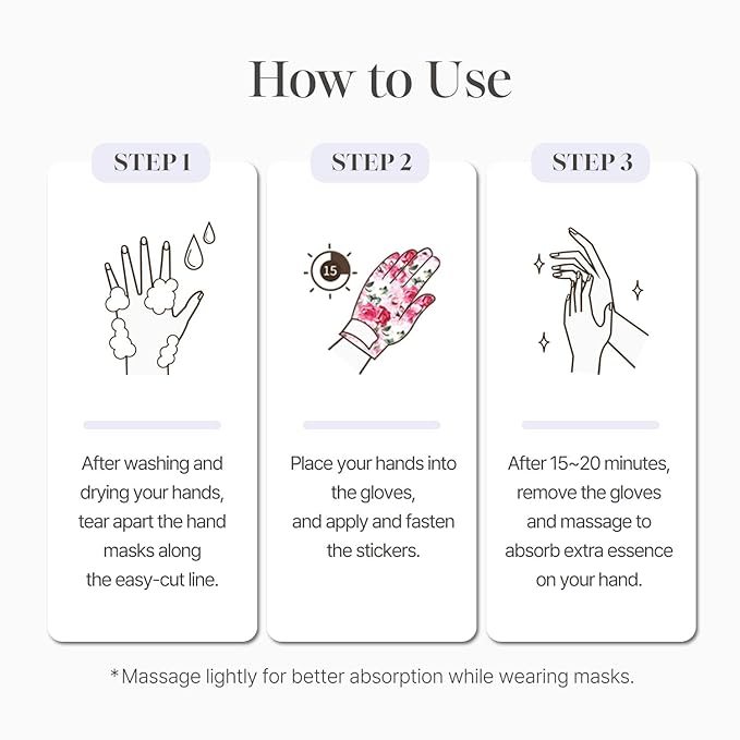 PETITFEE Rose Petal Satin Hand Mask (5pairs) - Intensive Nourishing, Moisturizing Gloves, Rose Scented Hand Repair Masks with Peptide, Collagen, Shea Butter for Silky Smooth Hand Treatment