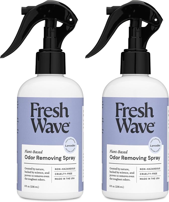 Fresh Wave Lavender Scent Odor Removing Spray, 8 fl. oz. | Pack of 2 | Odor Absorber for Home, Furniture, Fabrics & Trash | Safer Odor Relief
