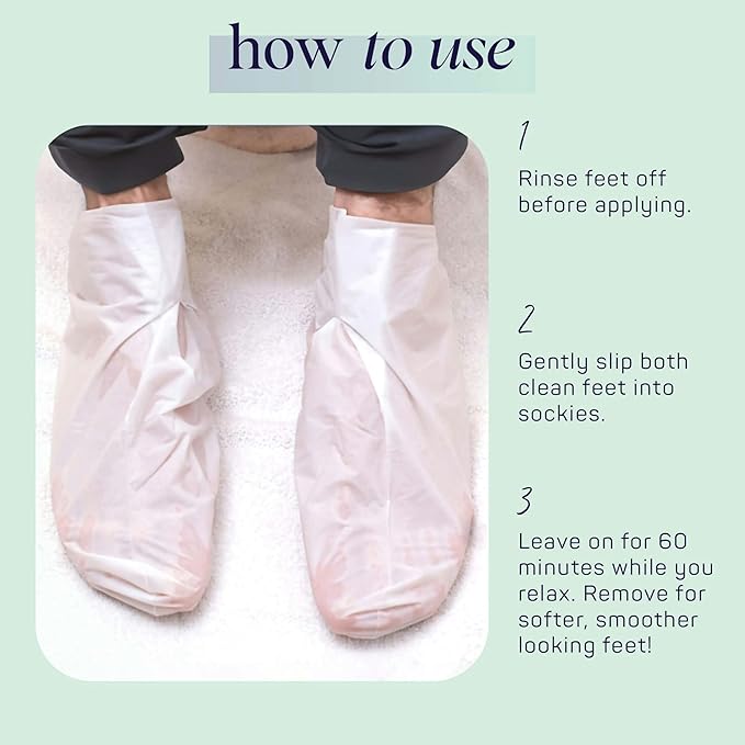 Spa Life Men's Cooling Mint Foot Repair Balm and Moisturizing Socks Set - Revitalizing Hydrating Foot Mask for Soothing Tired, Achy Feet and Softening Dry, Cracked Skin One Size Fits Most- 6 Pairs