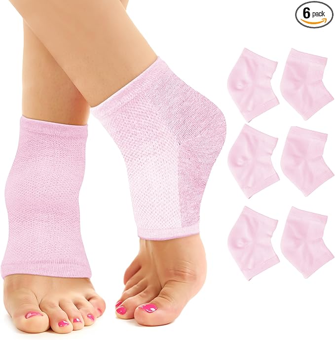 Moisturizing Socks for Women & Men | Aloe Vera Cracked Heel Treatment | Foot Callus Remover | Aloe Socks for Cracked Heels & Dry Cracked Feet (3 Pairs, Fits Most)