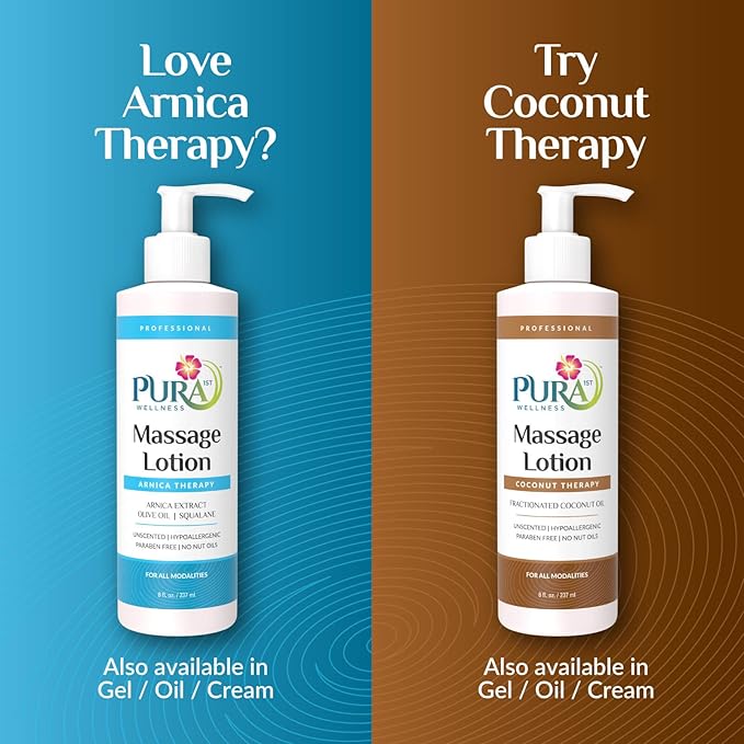 Wellness Professional Arnica Therapy 8oz Massage Lotion, for Bruising, Olive Oil, Arnica Extract, Unscented, Hypoallergenic, Natural, Skin Moisturizing and Hydrating, Deep Tissue