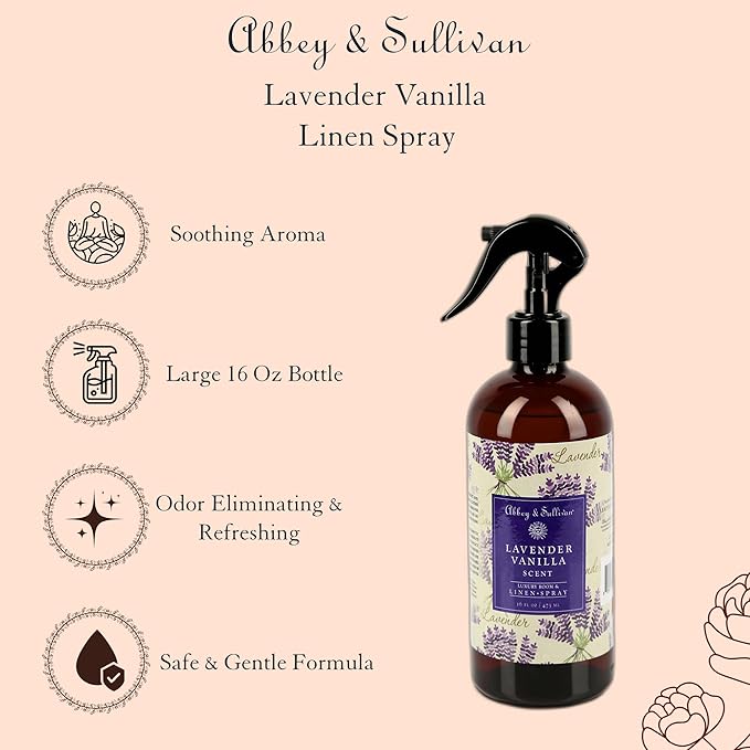 Abbey & Sullivan Linen Spray, Lavender Vanilla, 16 oz.