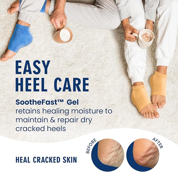 Dr. Frederick's Original Moisturizing Fuzzy Heel Socks - 2 Pairs - Cozy Gel-Lined Sleep Socks for Women & Men - Soothes Dry, Cracked Feet - Heel Repair - Variety Pack