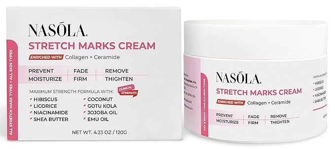 Stretch Mark Cream for Pregnancy, Eliminate and Prevent Deep Stretch Marks, Moisturizer Belly Cream for Pregnancy and Scars Removal With Enriched Collagen and Ceramide, 4.23 Oz