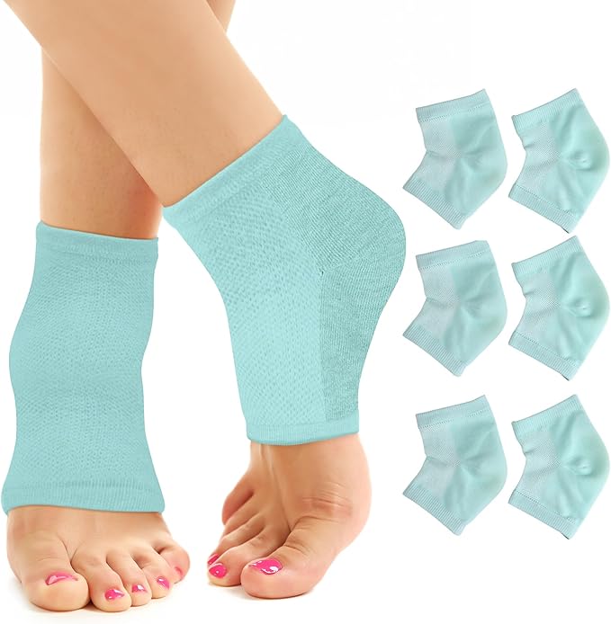 Moisturizing Socks for Women & Men | Cracked Heel Treatment with Aloe Vera | Moisturizer Foot Callus Remover | Aloe Socks for Cracked Heels & Dry Rough Feet, Lotion Infused Gel Heel Sleeves Fits Most
