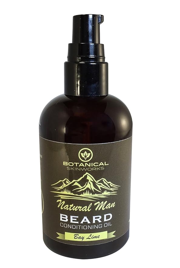 Natural Man Bay Lime Beard Oil - All Natural Beard Conditioner by Botanical Skinworks, 4 Ounce