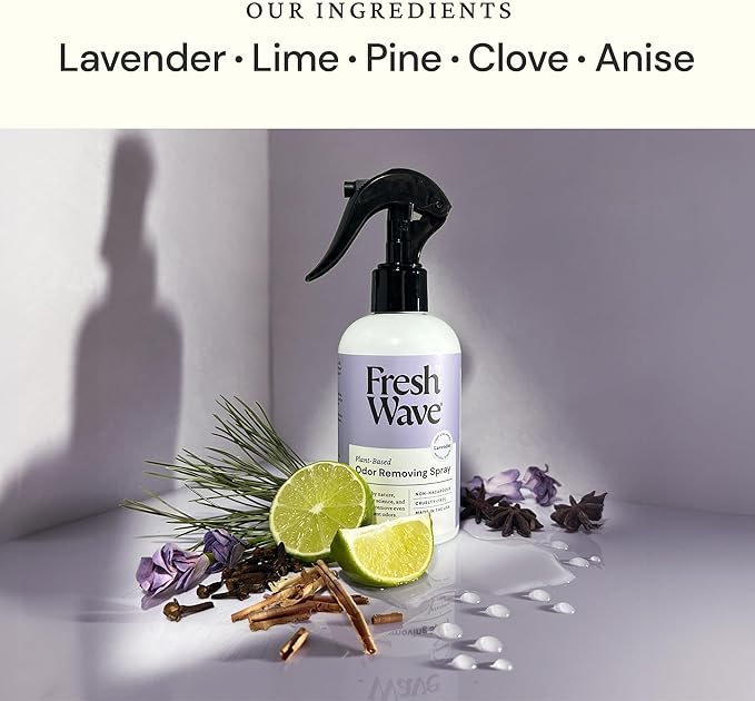 Fresh Wave Lavender Scent Odor Removing Spray, 8 fl. oz. | Pack of 2 | Odor Absorber for Home, Furniture, Fabrics & Trash | Safer Odor Relief