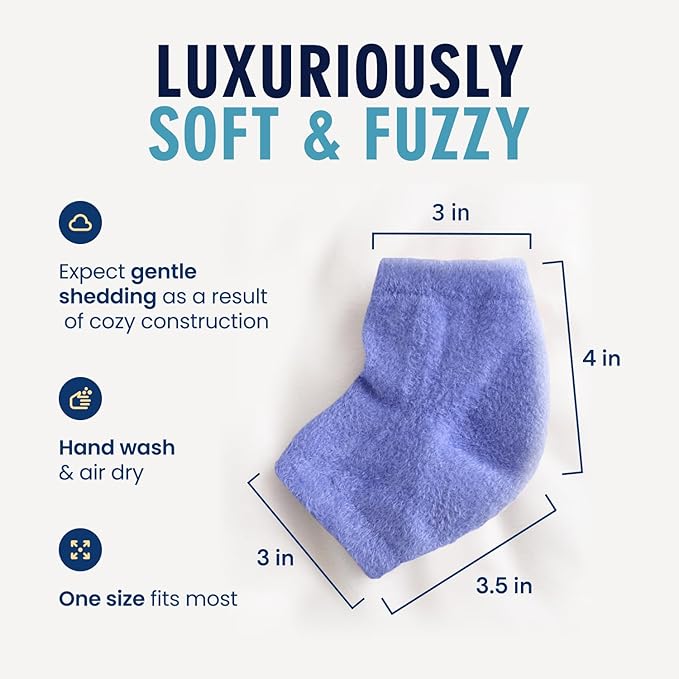 Dr. Frederick's Original Moisturizing Fuzzy Heel Socks - 2 Pairs - Cozy Gel-Lined Sleep Socks for Women & Men - Soothes Dry, Cracked Feet - Heel Repair - Variety Pack