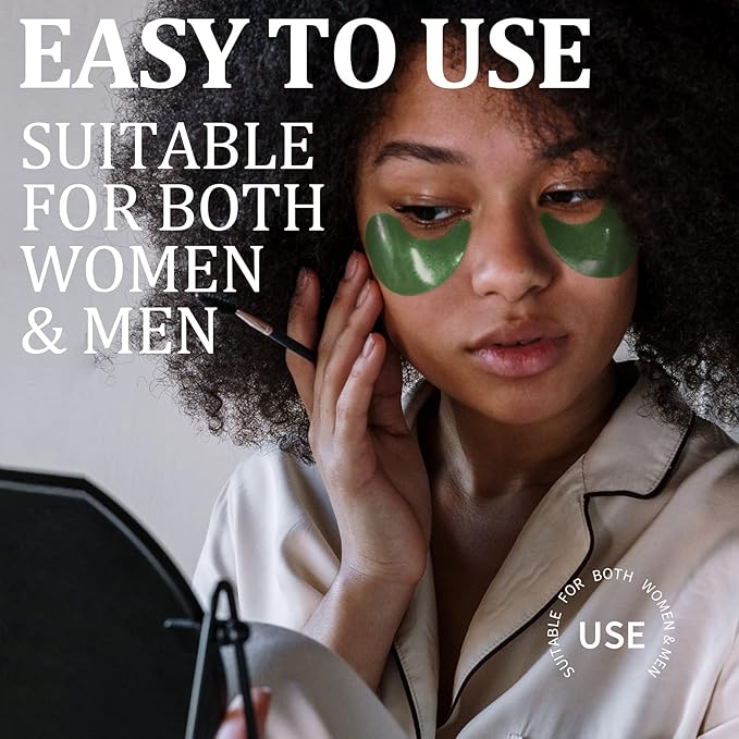 Under Eye Patches, Eye Masks, 30 Pairs Collagen Patches for Nourish Firming Repair for Fine Lines, Wrinkles, Dark Circles Bags Eye Treatment, Improve Lines Puffiness for men women (Green Tea)