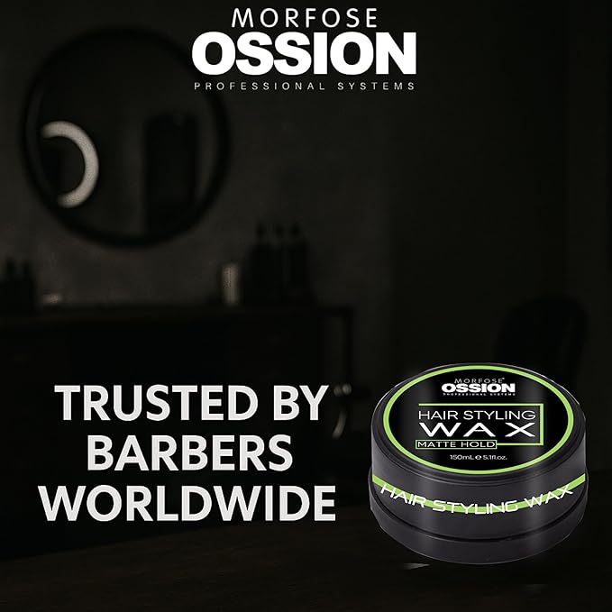 Morfose Barber Wax,(5.30 Ounce (Pack of 1), Matte Hold, Premium Hair Styling Wax for Men, Natural Shine, Easy Application, Ideal for Various Styles, Long-Lasting, Water-Soluble, Pleasant Fragrance
