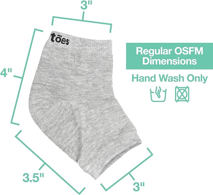 ZenToes Moisturizing Heel Socks 2 Pairs Gel Lined Toeless Spa Socks to Heal and Treat Dry, Cracked Heels While You Sleep (Regular, Gray)