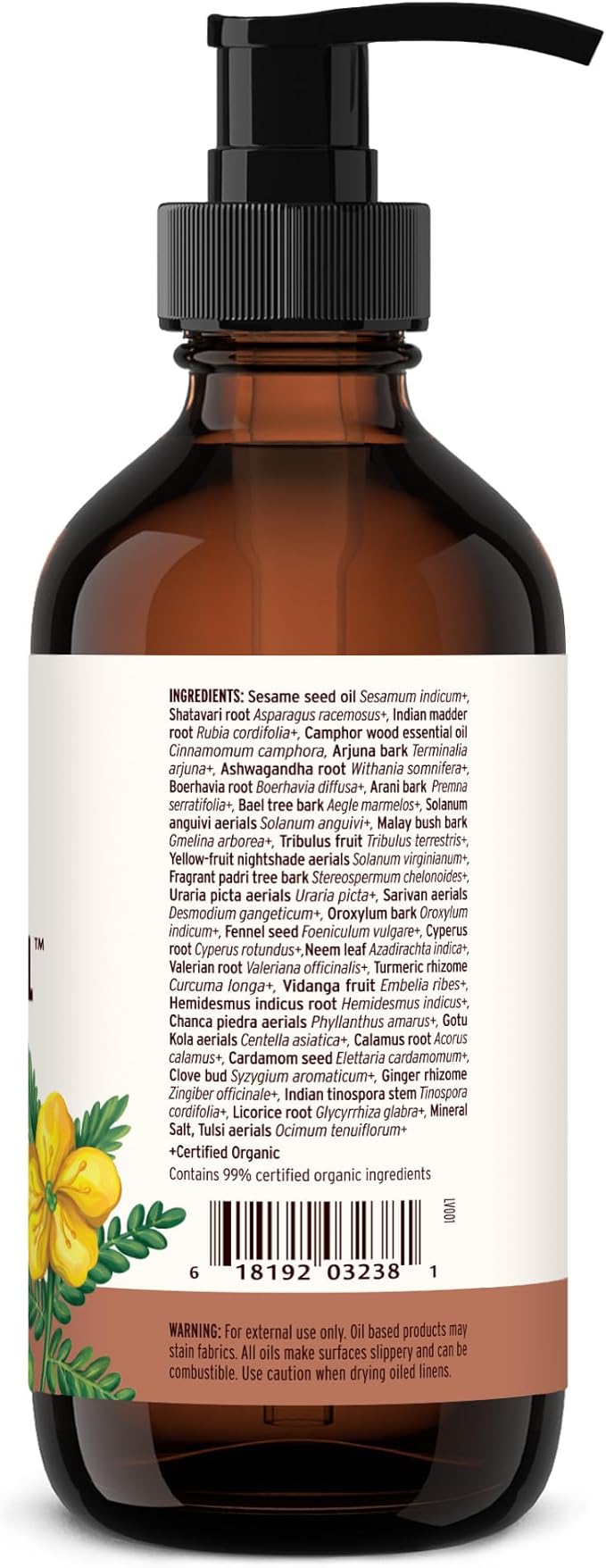 Banyan Botanicals Mahanarayan Oil – 99% Organic Ayurvedic Massage Oil – Penetrating Herbal Oil Used to Warm, Comfort, and Soothe Joints and Muscles – 8 oz. – Non GMO Sustainably Sourced Abhyanga Oil