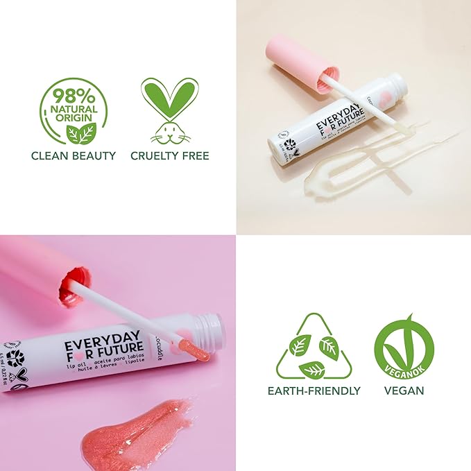 Coconut Lip Oil | Clear Transparent Lip Treatment with Coconut Oil | Moisturizing Lip Oil | Vegan & Cruelty Free Lip Oil | 99% Natural Lip Oil | Piรฑa Colada 5 ml (Transparent)