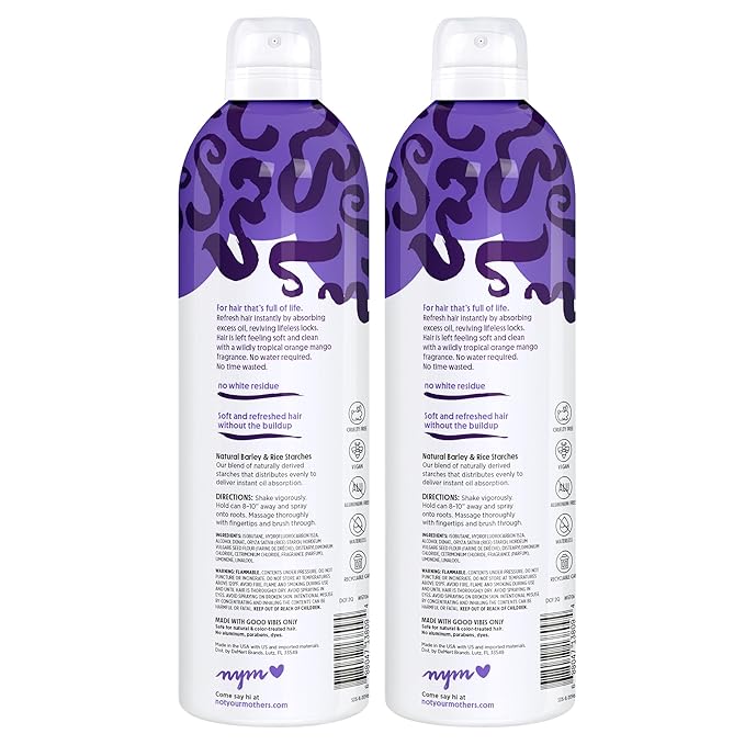 Not Your Mother's Plump for Joy Jumbo Dry Shampoo (2-Pack) - 12 oz - Dry Shampoo for Instant Hair Oil Absorption - For All Hair Types