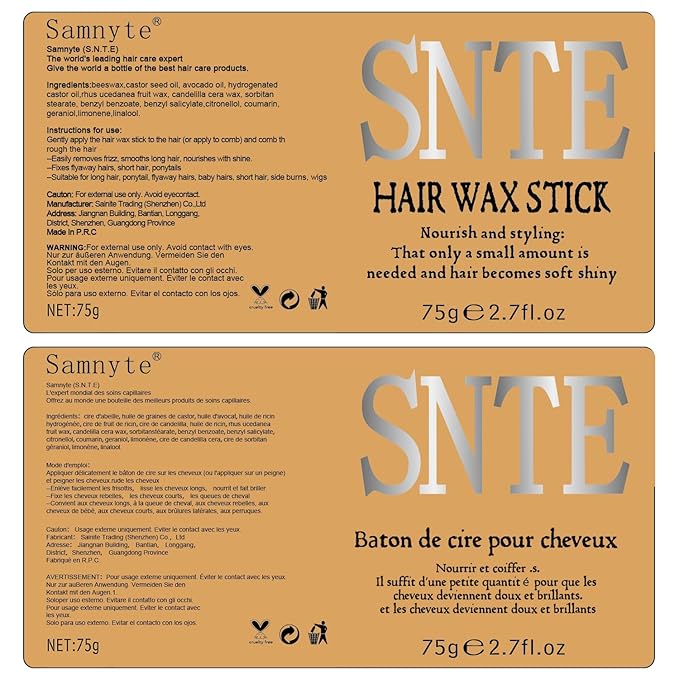 Hair Wax Stick - Slick Back Hair Brush Set 6Pcs, Wax Stick for Hair Flyaways, Bun Accessories, Non-greasy Styling Cream for Women, Kids & Teen Girls