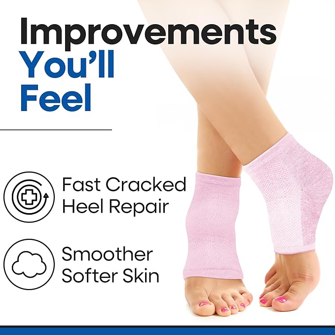Moisturizing Socks for Women & Men | Aloe Vera Cracked Heel Treatment | Foot Callus Remover | Aloe Socks for Cracked Heels & Dry Cracked Feet (3 Pairs, Fits Most)
