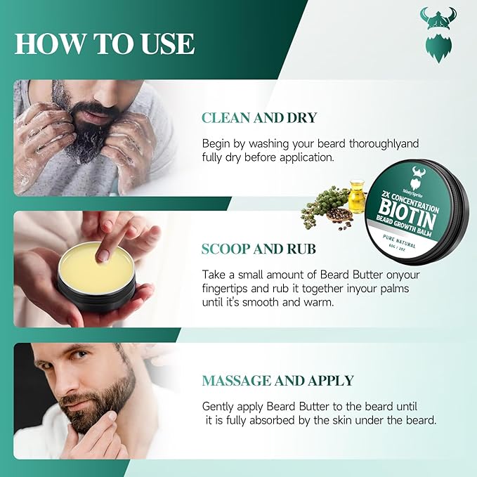 Beard Balm for Men & Conditioning Beard Wax - Made with Castor Oil Natural and Organic Ingredients - Hydrates & Thickens Facial Hair Growth- 2 Ounce Tin (Cedarwood)