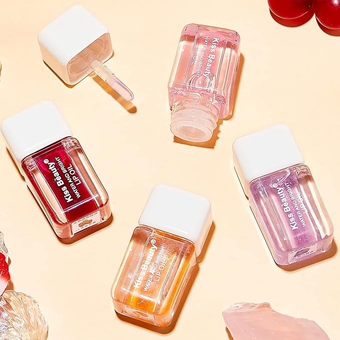 Plumping Lip Oil,Lip Gloss Hydrating Tinted Lip Balm Lip Care Transparent Toot Lip Oil Tinted Lip Glow Oil Long Lasting Nourishing Non-sticky Repairing Lightening Lip Lines Shine Primer Lip Tint(Grape)