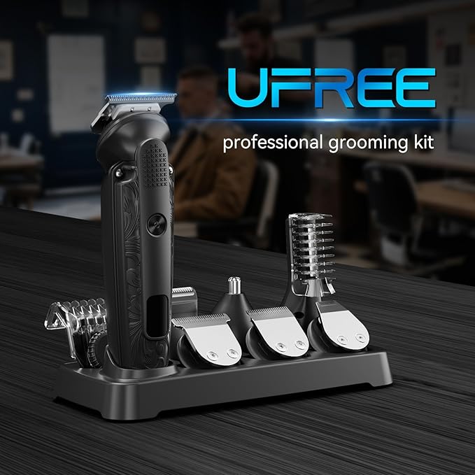 Ufree Beard Trimmer for Men, IPX7 Waterproof Electric Shaver Razor, Hair Trimmer for Nose, Body, Face and Mustache, Cordless Hair Clipper Grooming Kit, Gifts for Men