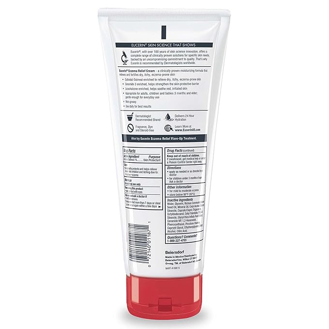 Eucerin Eczema Relief Body Cream, Eczema Cream with Colloidal Oatmeal, Ceramide-3 and Licorice Root Extract, 14 Oz Tube